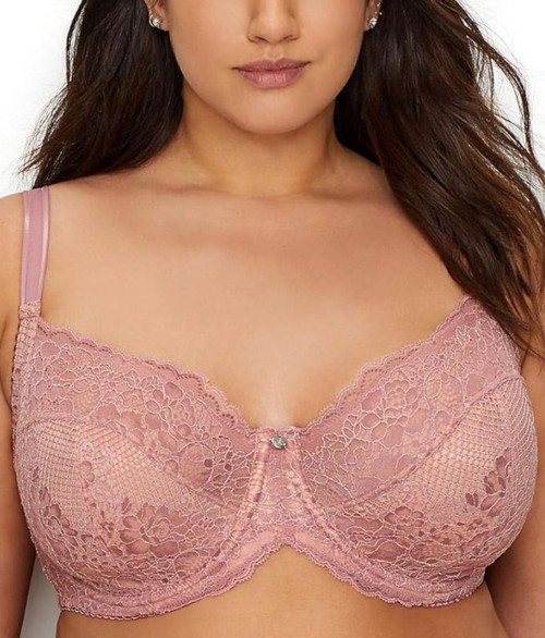 Curvy Couture Women’s Beautiful Bliss Lace Unlined Bra, Blush Pink, 38C