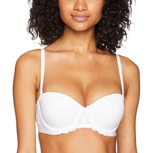 Maidenform Self Expressions Women's Convertible Push Up Bra with Lace Bra, White, 36C