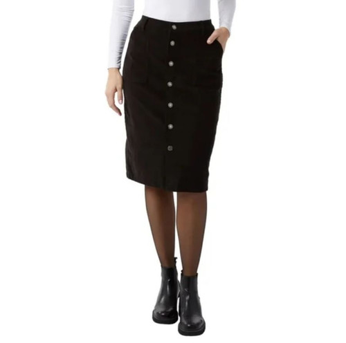 32 Degrees Heat Women's Corduroy Midi Skirt, Black, Small