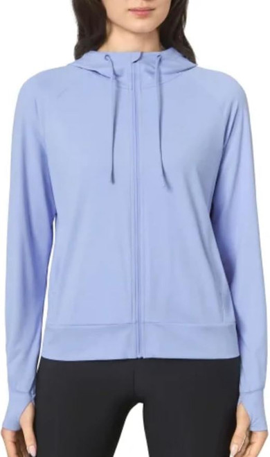 Mondetta Women's Moisture Wicking Lightweight Full Zip Hoodie Jacket, Purple, Small