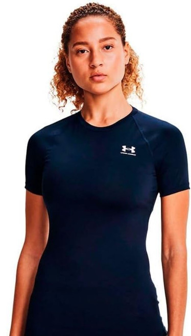 Under Armour Womens HeatGear Compression Short-Sleeve T-Shirt, Navy, X-Large