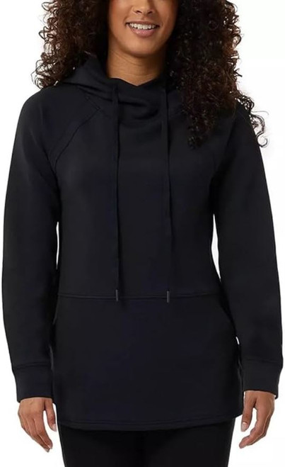 32 Degrees Women's Tech Hoodie, Raglan Pullover, Black, X-Small