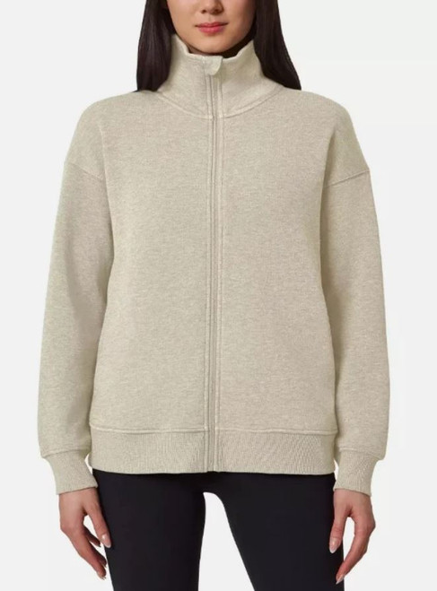 Mondetta Women's The Soft Luxe GRS Fleece Full Zip, Tan, Large