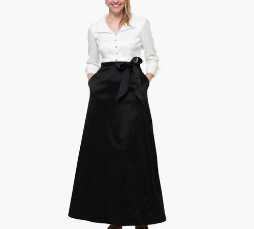 S.L. Fashions Women's 3/4 Sleeve Taffeta Shirt Dress, Black & White, 10P