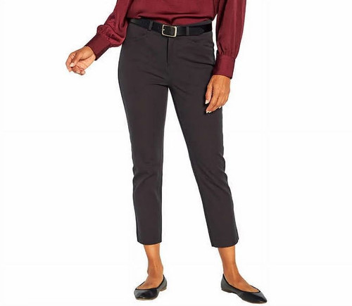 Banana Republic Women's Slim Straight, Capri Pant, Black, 16