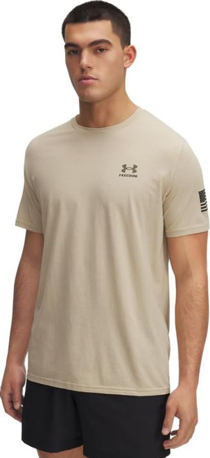 Under Armour Men's Freedom Flag Short Sleeve T-Shirt, Desert Sand, Large