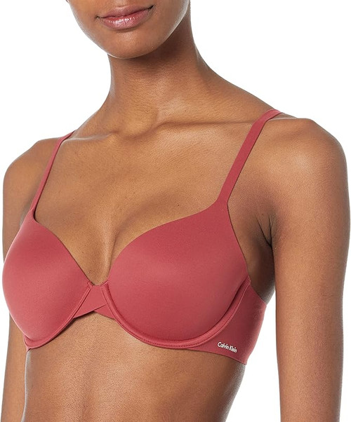 Calvin Klein Perfectly Fit Lightly Lined T-Shirt Bra Memory Touch, Red Carpet, 38C