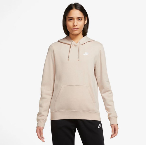 Nike Women's Sportswear Club Fleece Pullover Hoodie, Beige, Small