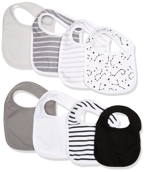 Hanes unisex baby Ultimate Flexy 8 Pack Bibs Handkerchief, Multi, One Size