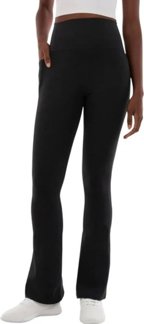 Kirkland Signature Women's Stretch Brushed Mini Flare Yoga Pant, Black, X-Large