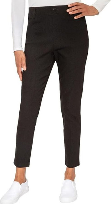 Mario Serrani Women's Textured Pull On Pants, Black, Small