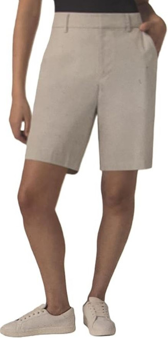 Matty M Women’s Bermuda Stretch Casual Knee Length Shorts, Beige, Large