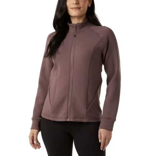 32 Degrees Heat Women's Full Zip Active Tech Jacket, Brown, X-Small