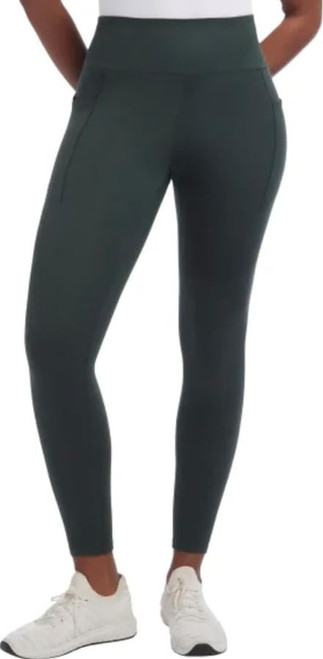 Danskin Women's Brushed Satin Stitch 7/8 Legging, Evergreen, Medium