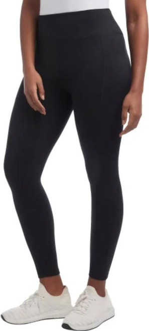 Danskin Women's Brushed Satin Stitch 7/8 Legging, Black, Large