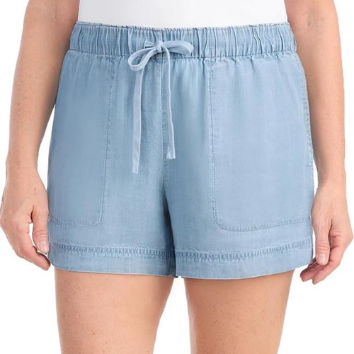 Hilary Radley Women's Lightweight Pull on Tencel Short, Blue, Medium