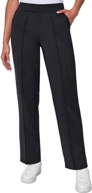 Mondetta Women's Pintuck Straight Leg Pant, Black, Large