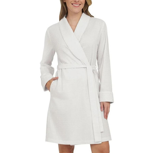 Lands End Spa Collection Women's Waffle Resort, White, Small