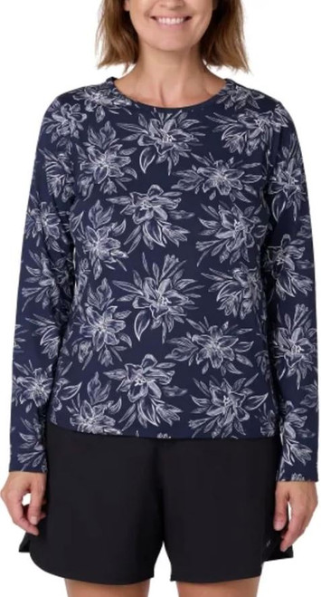 Hang Ten Women's Long Sleeve Shirt, Sun Protection Shirt, Navy, 2X-Large