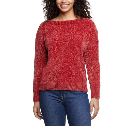 Orvis Women’s Boatneck Chenille Cozy Pullover Sweater, Dark Pink, Medium