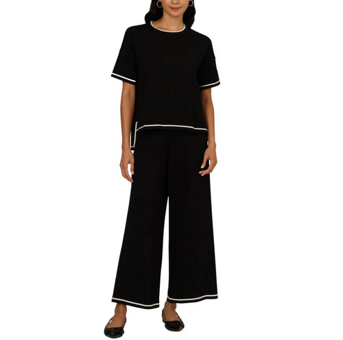 Adrianna Papell Women's Lightweight Set, Black, X-Large