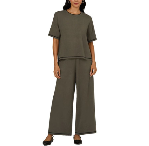 Adrianna Papell Women's Lightweight Set, Dark Green, Large