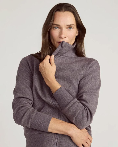 Mondetta Women's The Soft Luxe GRS Fleece Full Zip, Purple, Medium