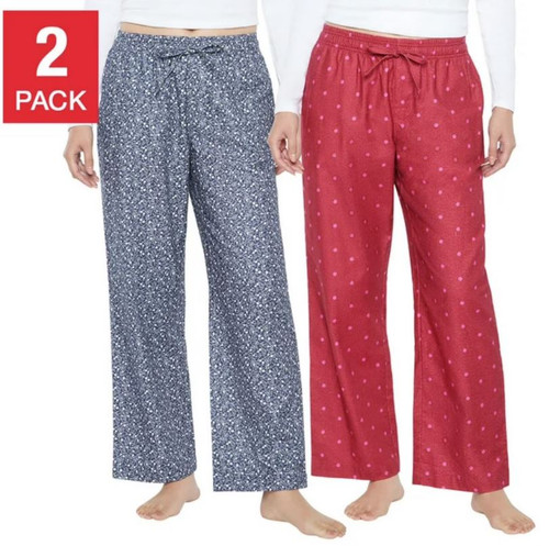 GAP Women’s 2 Pack Flannel Pajama Pants, Navy, X-Large