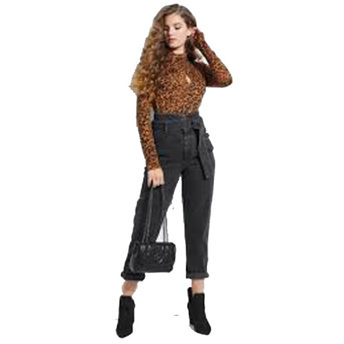 Guess Women's Belted 80's Straight Jeans, Night Owl, 29