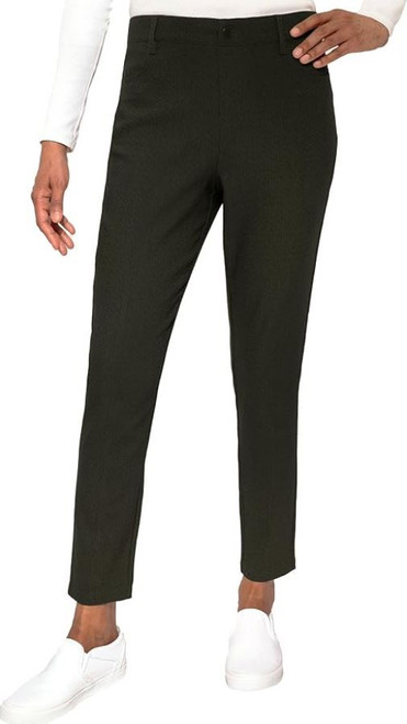 Mario Serrani Women's Textured Pull On Pants, Green, Medium