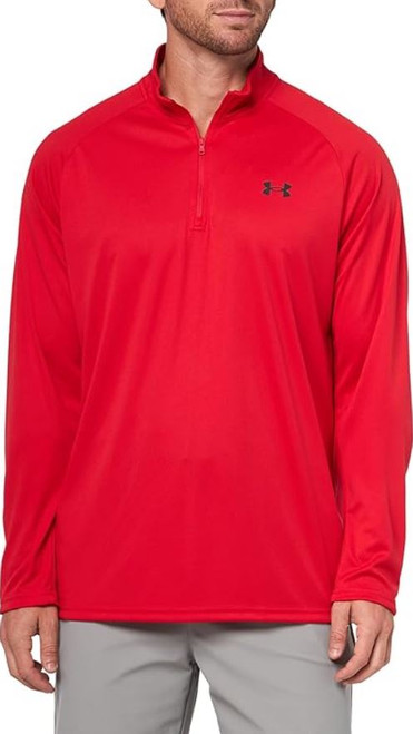 Under Armour Men's Tech 2.0 Half-Zip Long Sleeve, Red, X-Large