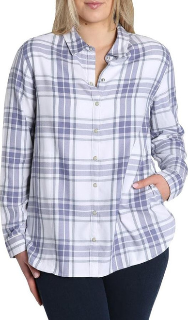 Jachs Girlfriend Women's Super Soft Feel Flannel Shirt, Purple, Medium