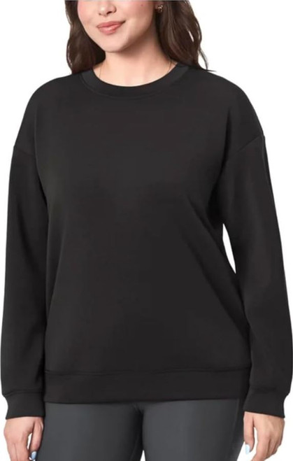 Mondetta Women's Cozy Active Crewneck, Black, Medium