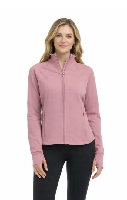 Jockey Women's Satin Stitch Yoga Jacket, Nostalgia Rose, 2X-Large