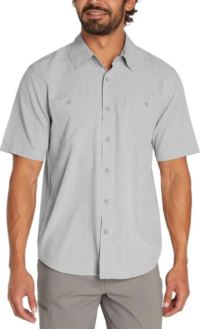 Orvis Men's UPF 30 Relaxed Fit Quick-Dry Short Sleeve Woven, Gray,Large