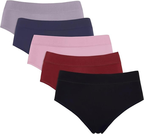 Carole Hochman Women's Midnight Stretch Hipster 5 Pack, Dark Multi, Medium