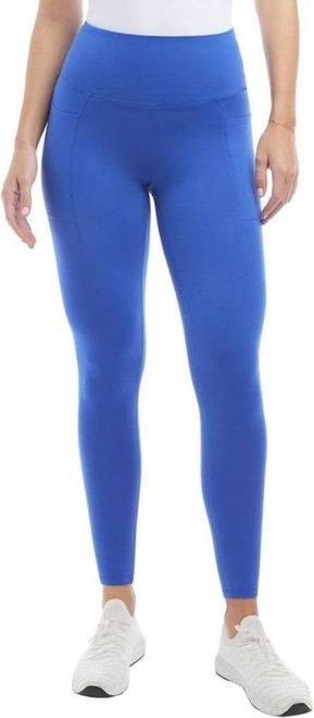Danskin Women's Workout Yoga Pants High Waisted Active Leggings Side Pockets, Dazzling Blue, Medium