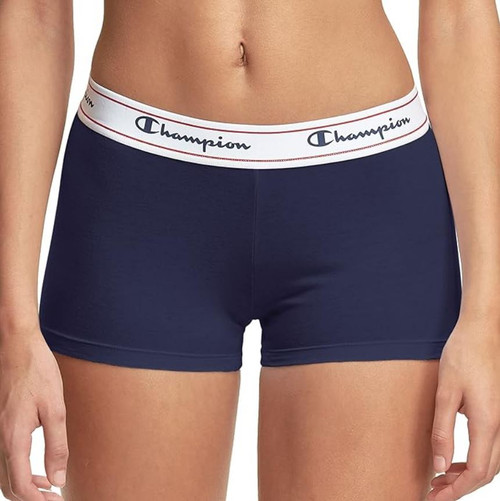 Champion Women's Heritage Boy Short Underwear, Dark Blue, Large