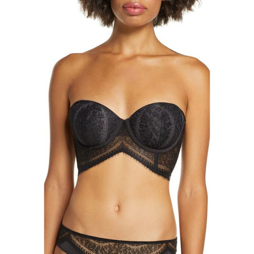 Calvin Klein Medallion Lace Lightly Lined Longline Strapless Bra