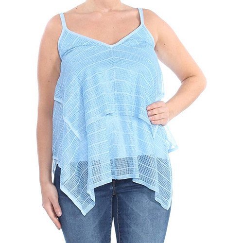 Calvin Klein Women's Ruffle Layer Shell, Iceberg, Large