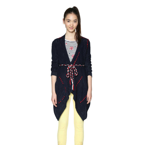 Desigual Women's Chenensis Long Cardigan, Navy, Medium