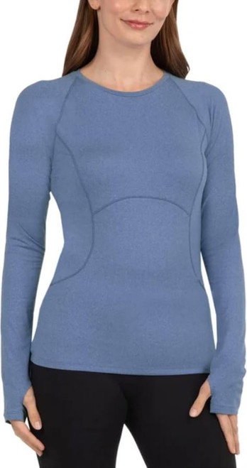 Hang Ten Women's Long Sleeve Shirt, Sun Protection Shirt, Blue Heather, X-Large