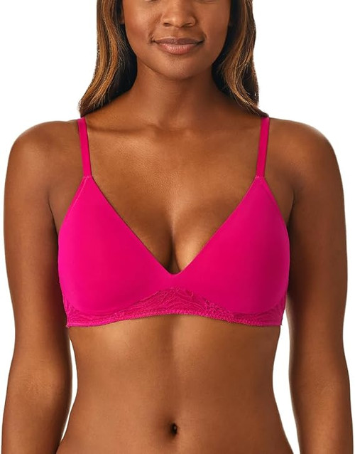 OnGossamer Women's Bra, Wire Free, Push Up, Deep Magenta, 32B