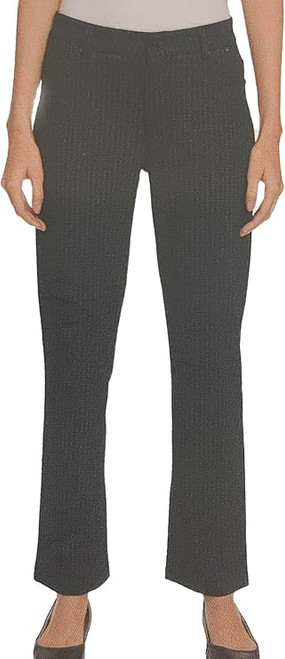 DKNY Jeans Womens Midweight Straight Leg Ponte Pant, Black Stripe, Medium