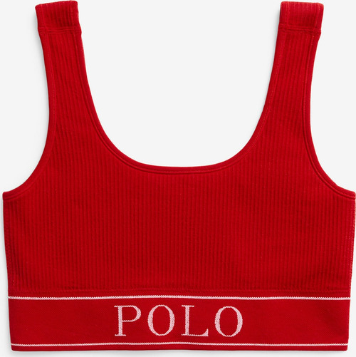 Polo Ralph Lauren Seamless Cropped Scoopneck Tank,Haute Red, X-Small