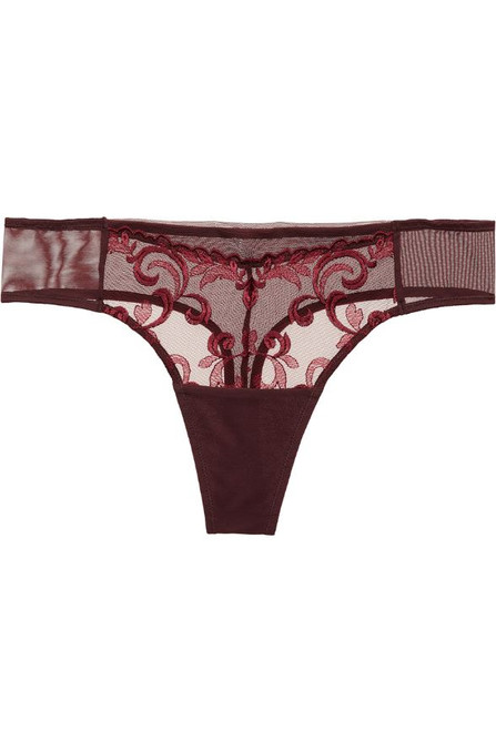 Natori Embellished Thong, Vino, X-Large