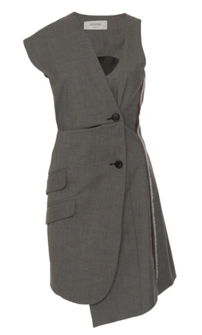 Sportmax Women's Nuvola Asymmetric Wool-blend Dress,  Grey, 2