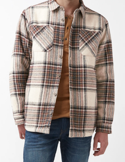 Buffalo David Bitton Jorum Men’s Shacket, Light Brown Plaid, X-Large