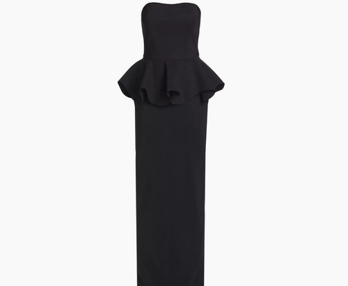 Chiara Boni La Petite Robe Strapless Peplum Gown, Black, 6