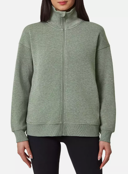 Mondetta Ladies' Fleece Full-Zip Jacket, Heather Green, Large